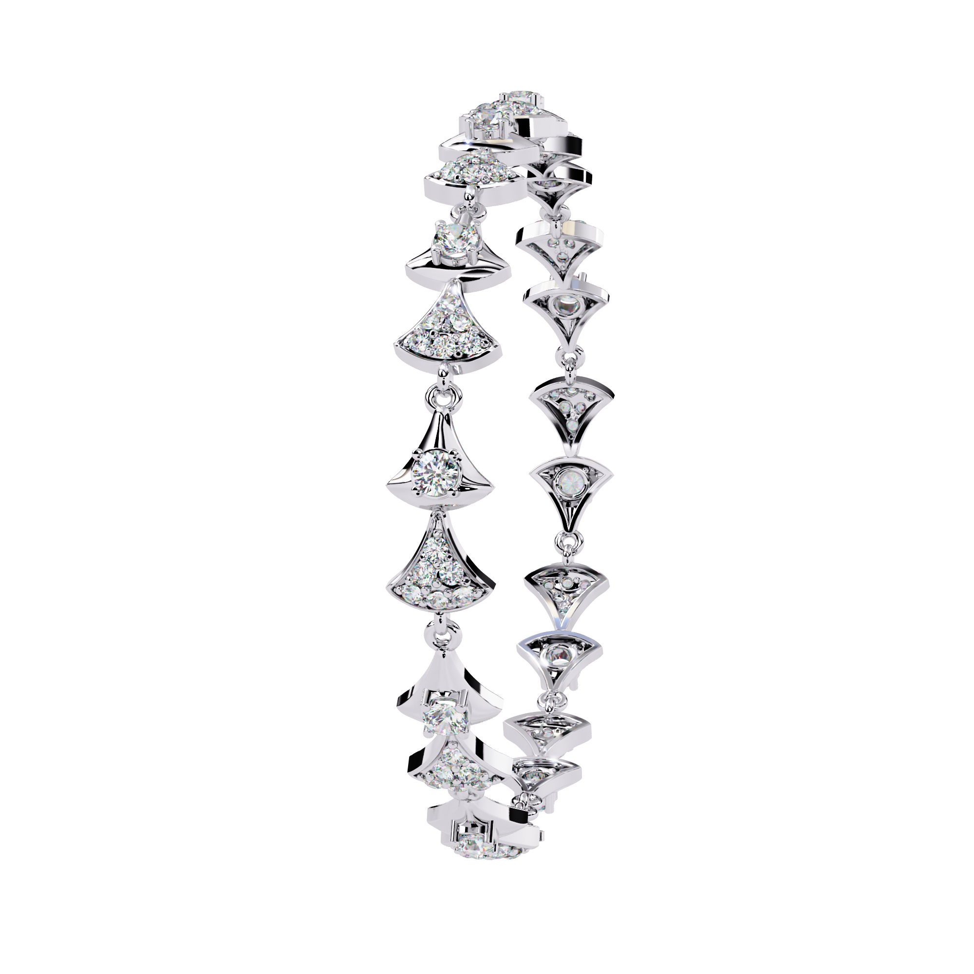 Solitairekart 1.26ct Fan-shaped Natural Diamond Bracelet-HI Color, VS-SI Clarity